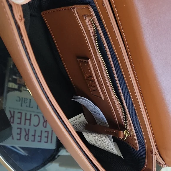 Zara Tan Leather Crossbody Bag - Picture 4 of 15